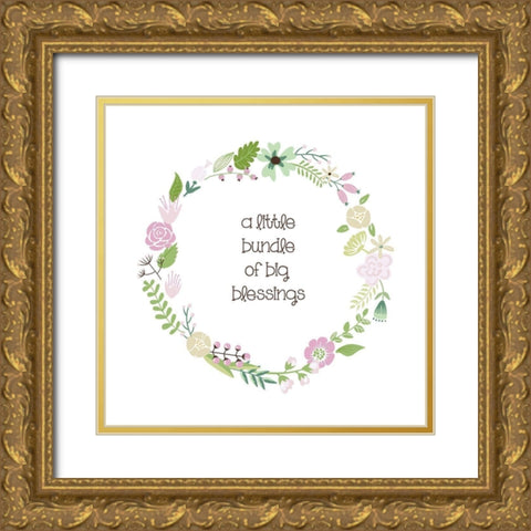 Baby Blush 3 Gold Ornate Wood Framed Art Print with Double Matting by Hogan, Melody