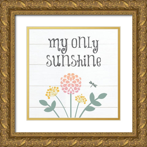 Botanical Inspiration Pastels 2 Gold Ornate Wood Framed Art Print with Double Matting by Hogan, Melody