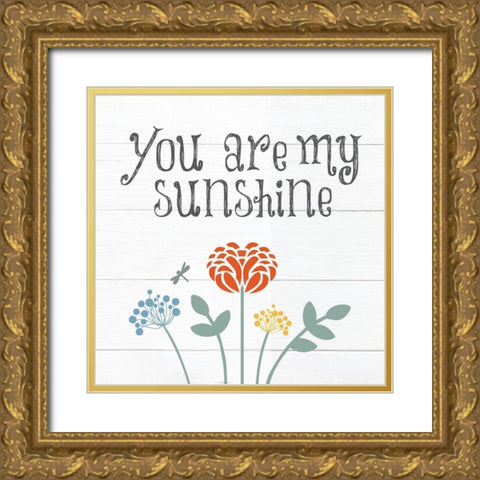 Botanical Inspiration Primary 1 Gold Ornate Wood Framed Art Print with Double Matting by Hogan, Melody
