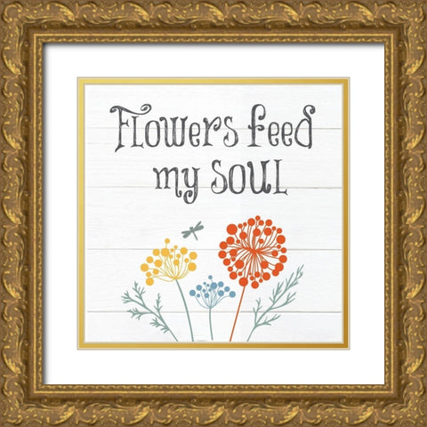 Botanical Inspiration Primary 3 Gold Ornate Wood Framed Art Print with Double Matting by Hogan, Melody