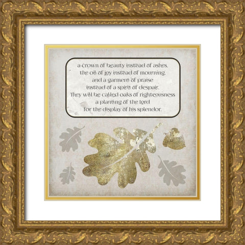 Gold Foil Scriptures 3 Gold Ornate Wood Framed Art Print with Double Matting by Hogan, Melody