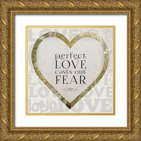 Gold Foil Scriptures 5 Gold Ornate Wood Framed Art Print with Double Matting by Hogan, Melody