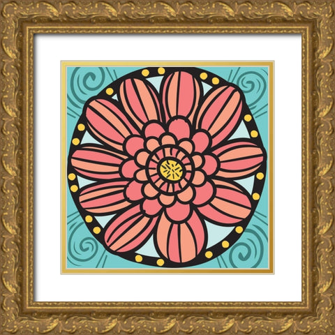 Whimsical Blossom 1 Gold Ornate Wood Framed Art Print with Double Matting by Hogan, Melody