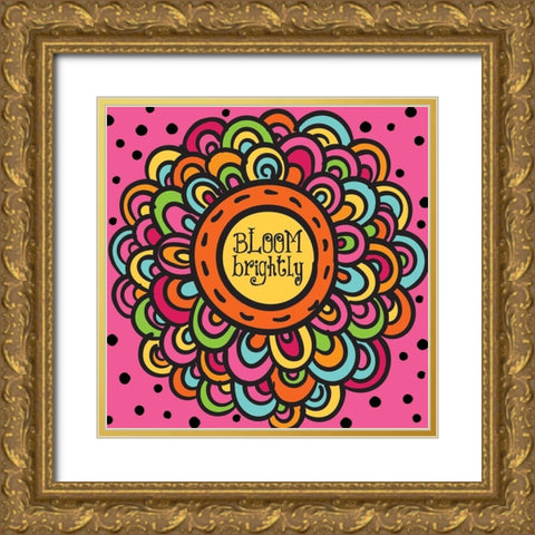 Whimsical Bloom Gold Ornate Wood Framed Art Print with Double Matting by Hogan, Melody