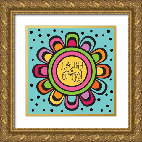Whimsical Laugh Gold Ornate Wood Framed Art Print with Double Matting by Hogan, Melody