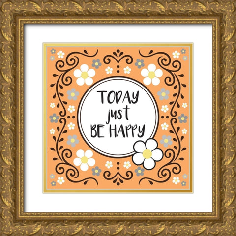 Whimsical Today Gold Ornate Wood Framed Art Print with Double Matting by Hogan, Melody