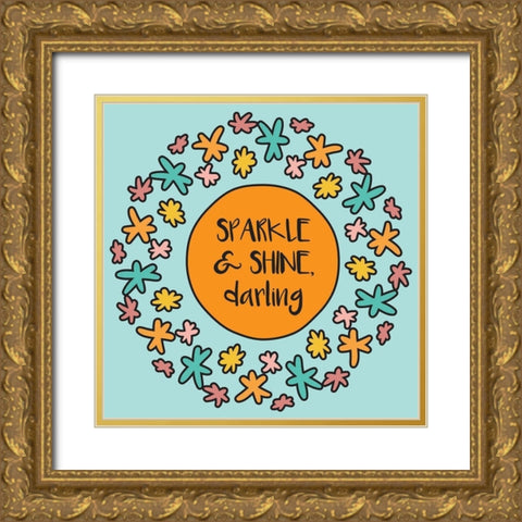 Whimsical Sparkle Gold Ornate Wood Framed Art Print with Double Matting by Hogan, Melody