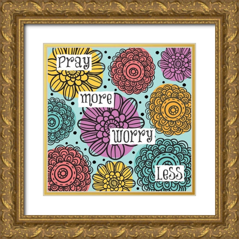 Whimsical Pray Gold Ornate Wood Framed Art Print with Double Matting by Hogan, Melody