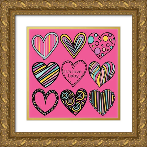 Whimsical Baby Gold Ornate Wood Framed Art Print with Double Matting by Hogan, Melody