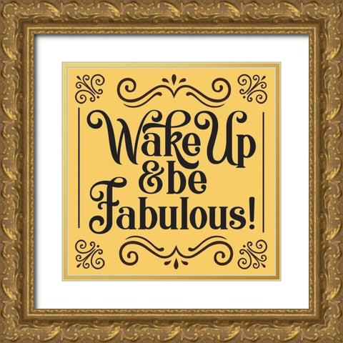 Whimsical Fabulous Gold Ornate Wood Framed Art Print with Double Matting by Hogan, Melody