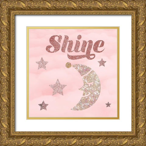 Rose Glitter 3 Gold Ornate Wood Framed Art Print with Double Matting by Hogan, Melody