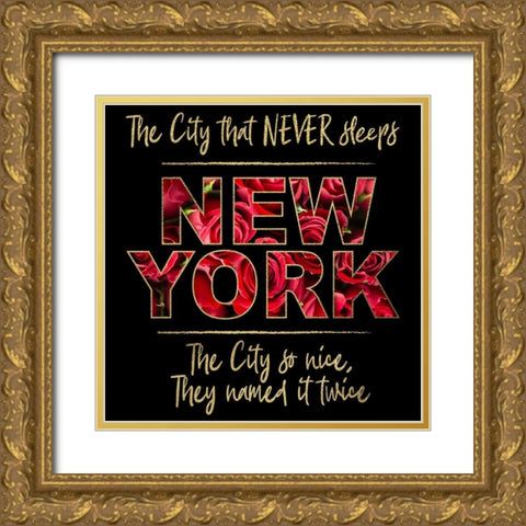 NYC Glam 5 Gold Ornate Wood Framed Art Print with Double Matting by Hogan, Melody
