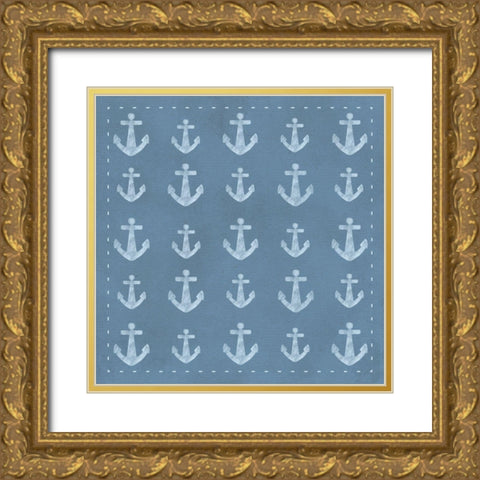 Anchors Aweigh Gold Ornate Wood Framed Art Print with Double Matting by Hogan, Melody