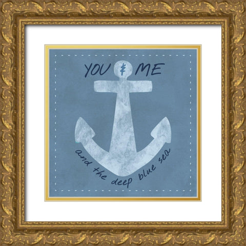 You And Me Gold Ornate Wood Framed Art Print with Double Matting by Hogan, Melody