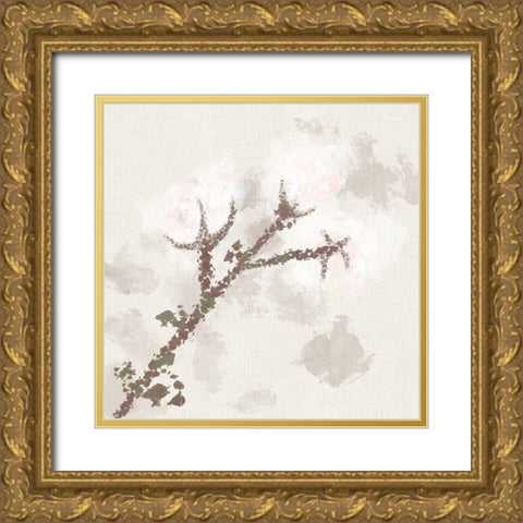 Cotton Boll 3 Gold Ornate Wood Framed Art Print with Double Matting by Hogan, Melody