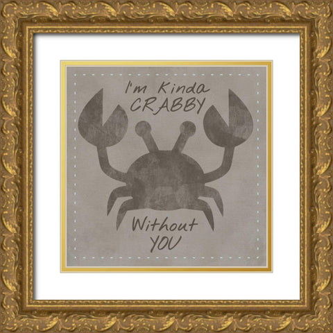 Kinda Crabby Gold Ornate Wood Framed Art Print with Double Matting by Hogan, Melody