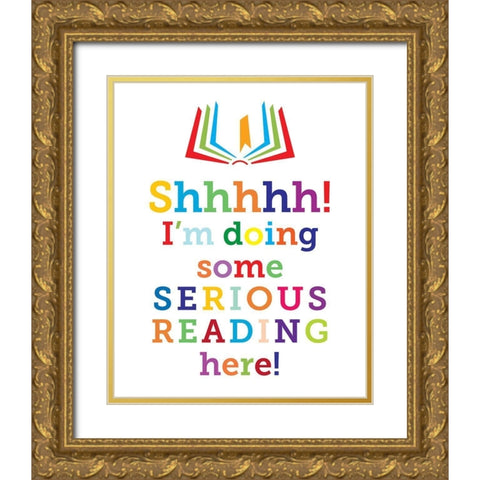 Shhhhh Gold Ornate Wood Framed Art Print with Double Matting by Hogan, Melody
