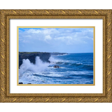 Cliffside Seasurge Gold Ornate Wood Framed Art Print with Double Matting by Nebula, Melissa