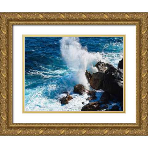 Puna-Shoreline Gold Ornate Wood Framed Art Print with Double Matting by Nebula, Melissa