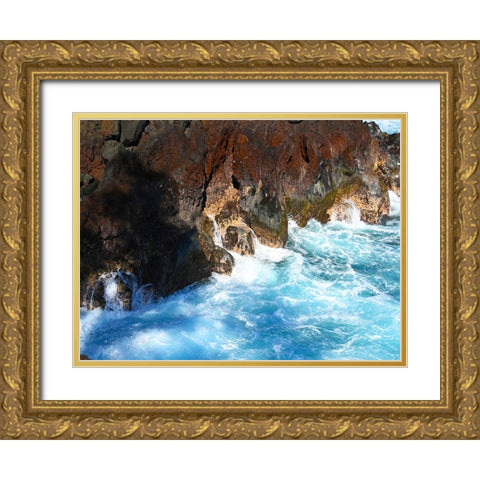 Puna Cliff Bottom Gold Ornate Wood Framed Art Print with Double Matting by Nebula, Melissa