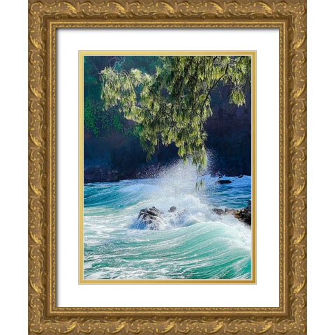 Seaside Surge Gold Ornate Wood Framed Art Print with Double Matting by Nebula, Melissa