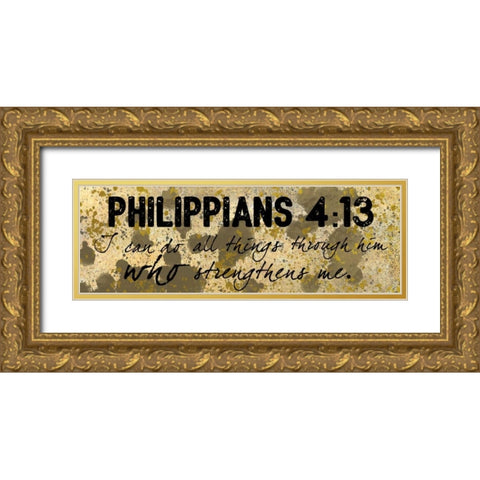 Philippians Strength Gold Ornate Wood Framed Art Print with Double Matting by Prime, Marcus