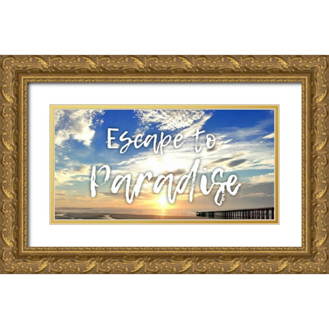 Beach Stroll 1 Gold Ornate Wood Framed Art Print with Double Matting by Prime, Marcus