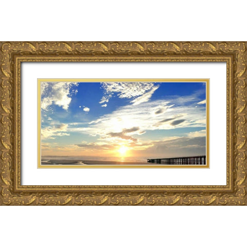 Beach Stroll 1 Gold Ornate Wood Framed Art Print with Double Matting by Prime, Marcus