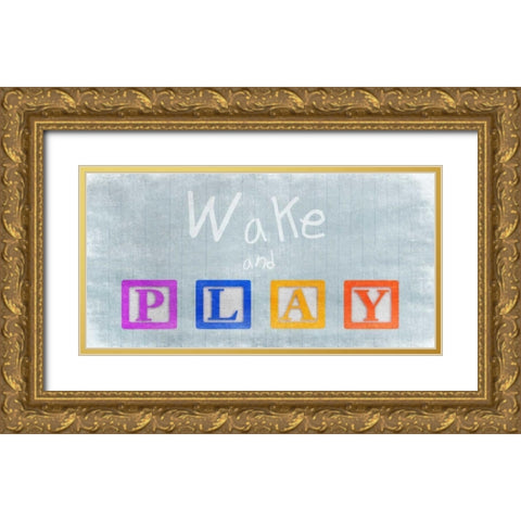 Wake And Play Gold Ornate Wood Framed Art Print with Double Matting by Prime, Marcus