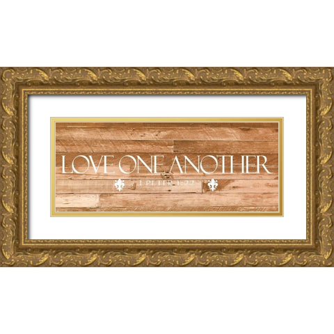Love All Gold Ornate Wood Framed Art Print with Double Matting by Prime, Marcus