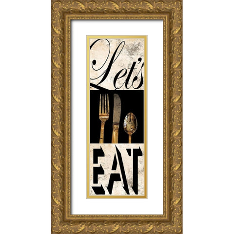 Lets Eat Gold Ornate Wood Framed Art Print with Double Matting by Prime, Marcus