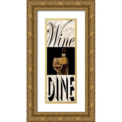 Wine Dine Gold Ornate Wood Framed Art Print with Double Matting by Prime, Marcus