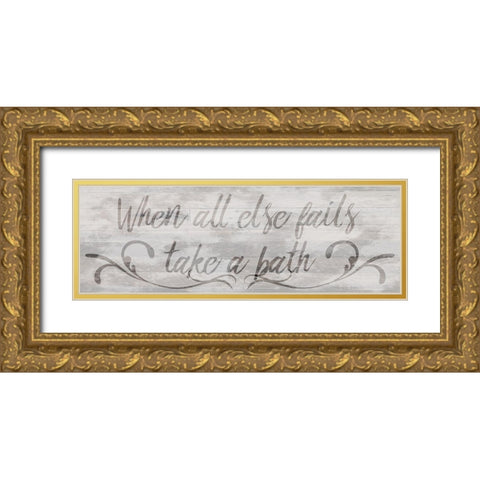 Bath Time Gold Ornate Wood Framed Art Print with Double Matting by Prime, Marcus