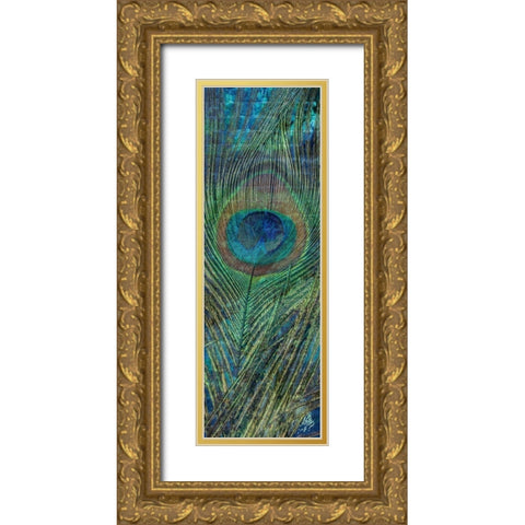 Urban Peacock 2 Gold Ornate Wood Framed Art Print with Double Matting by Prime, Marcus