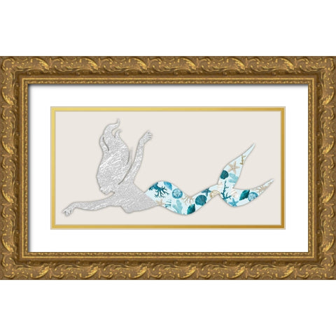Celestial Mermaid Gold Ornate Wood Framed Art Print with Double Matting by Prime, Marcus