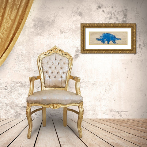 Paint Splashed Dino 2 Gold Ornate Wood Framed Art Print with Double Matting by Prime, Marcus