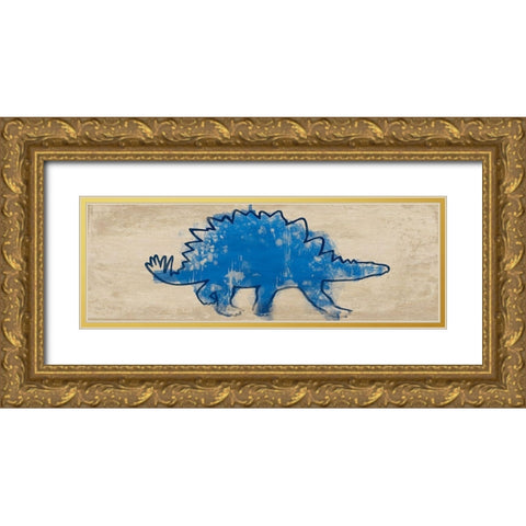 Paint Splashed Dino 2 Gold Ornate Wood Framed Art Print with Double Matting by Prime, Marcus