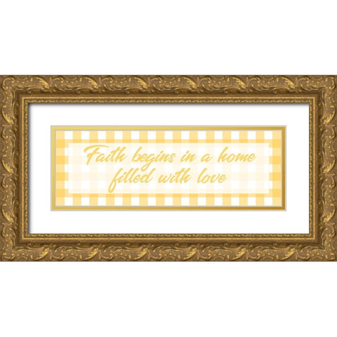 Faith Begins 1 Gold Ornate Wood Framed Art Print with Double Matting by Prime, Marcus