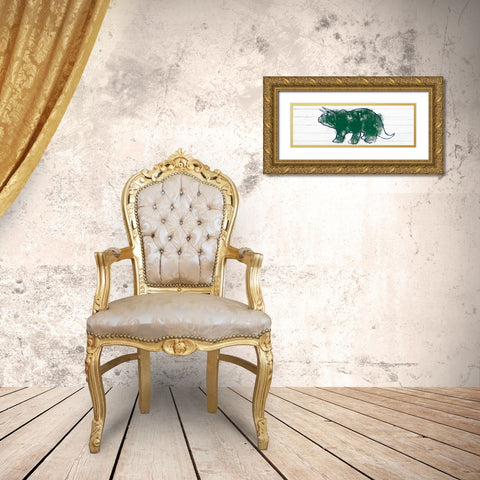 Kiddie Dino 1 Gold Ornate Wood Framed Art Print with Double Matting by Prime, Marcus