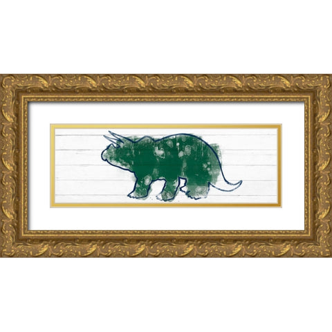Kiddie Dino 1 Gold Ornate Wood Framed Art Print with Double Matting by Prime, Marcus