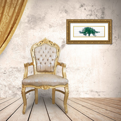 Kiddie Dino 2 Gold Ornate Wood Framed Art Print with Double Matting by Prime, Marcus