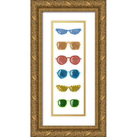 Sunglass Presentation 1 Gold Ornate Wood Framed Art Print with Double Matting by Prime, Marcus
