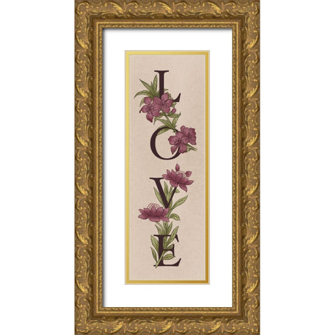 Floral Love 2 Gold Ornate Wood Framed Art Print with Double Matting by Prime, Marcus