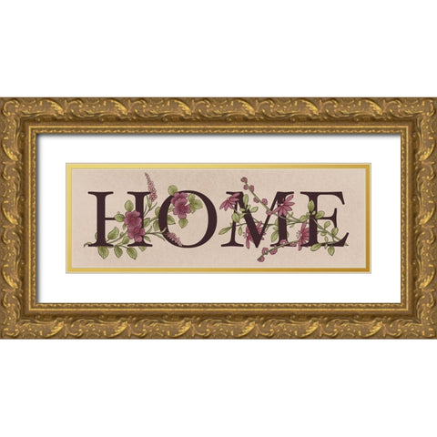 Floral Home 1 Gold Ornate Wood Framed Art Print with Double Matting by Prime, Marcus