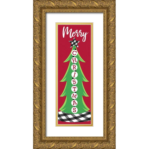 Merry Tree Gold Ornate Wood Framed Art Print with Double Matting by Prime, Marcus