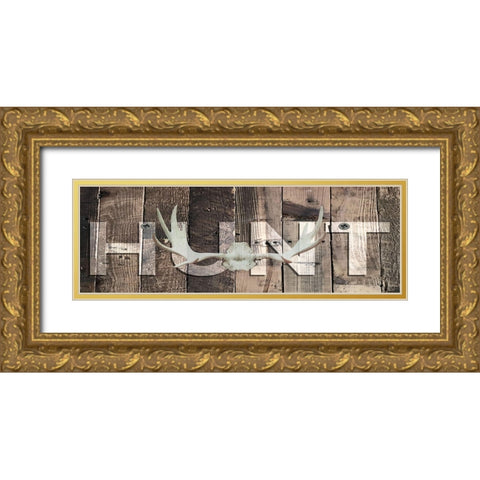 Wood Hunt Gold Ornate Wood Framed Art Print with Double Matting by Prime, Marcus
