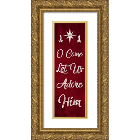 Let Us Adore Him Gold Ornate Wood Framed Art Print with Double Matting by Prime, Marcus