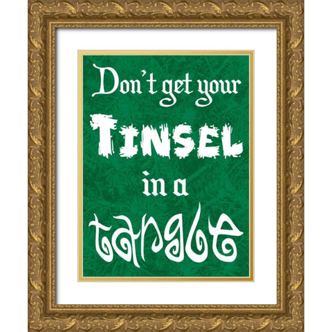 Tinsel Tangle Gold Ornate Wood Framed Art Print with Double Matting by Prime, Marcus