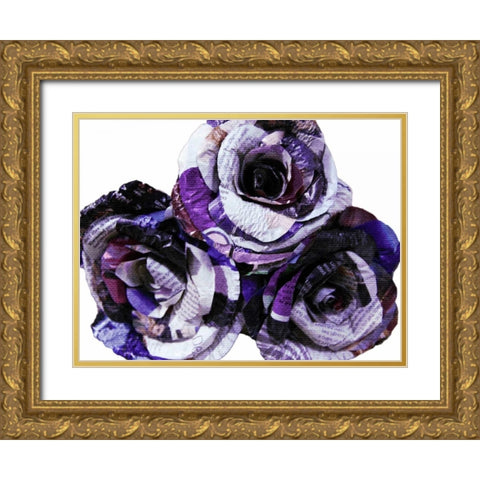 Paper Roses Gold Ornate Wood Framed Art Print with Double Matting by Prime, Marcus