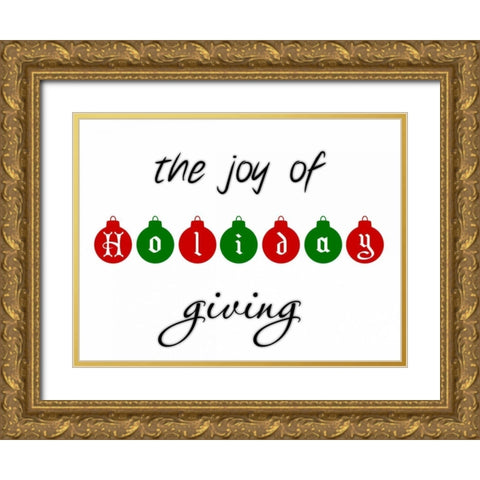 Holiday Ornaments Gold Ornate Wood Framed Art Print with Double Matting by Prime, Marcus